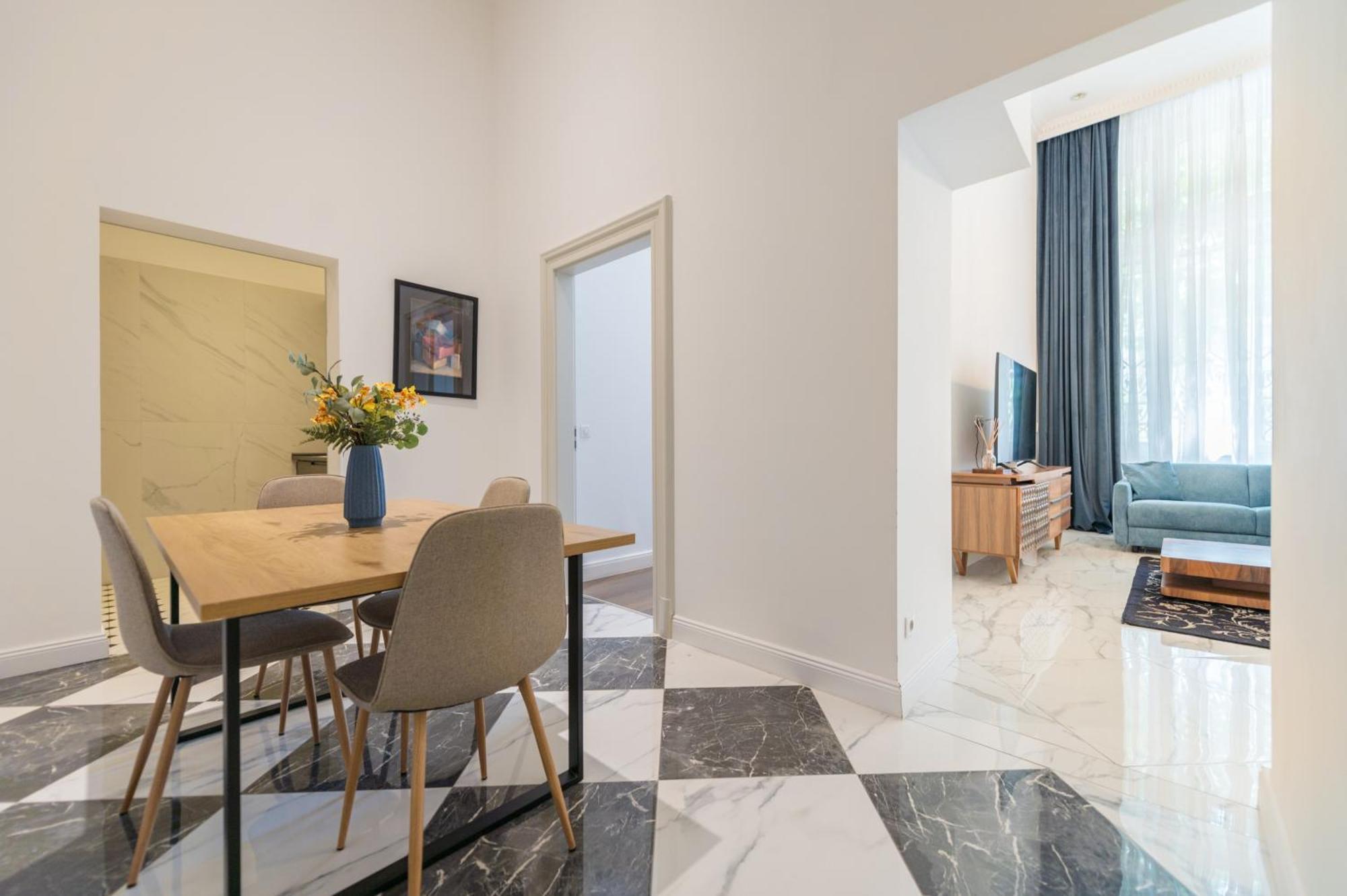 Zoya Luxury Residence Budapest Exterior foto Interior of a serviced apartment in Warsaw, Poland